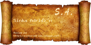 Sinka Adrián névjegykártya