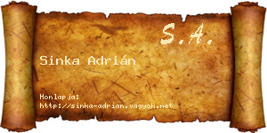 Sinka Adrián névjegykártya